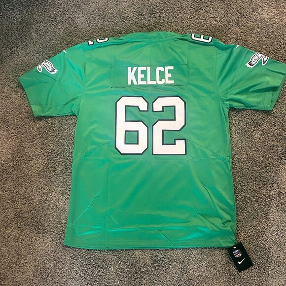 NWT Jason Kelce Philadelphia Eagles Kelly Green Jersey Stitched - Picture 1 of 2